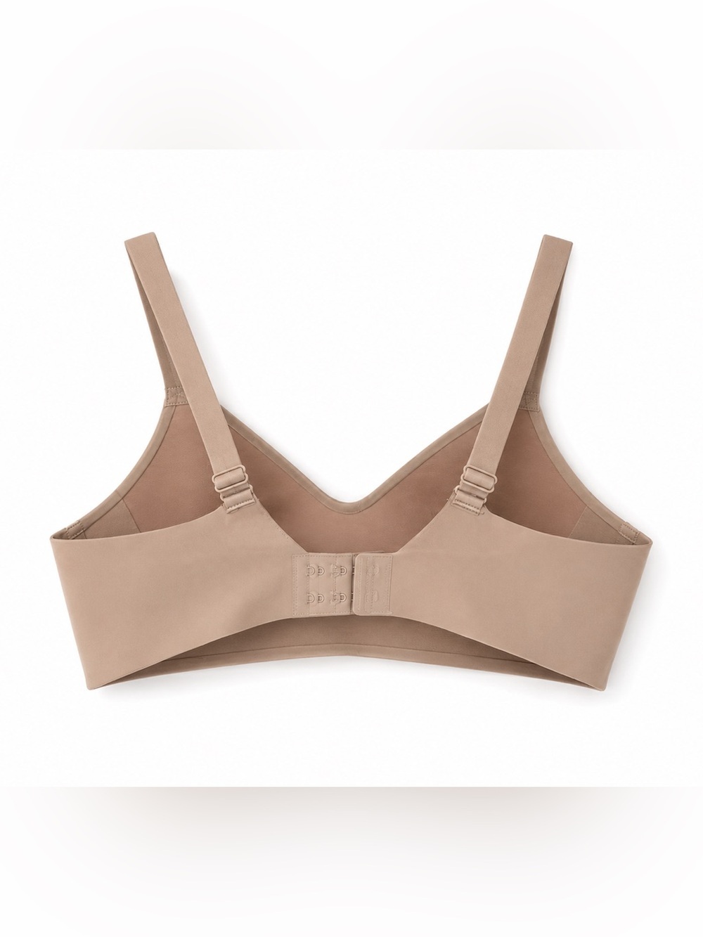 Lululemon 32D Nude Beige Seamless Sports Bra Adjustable Hook Back Light Support - Picture 2 of 3